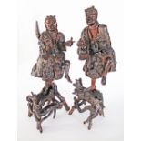 Two Chinese root wood figure carvings