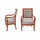 Biedermeier style salon open armchairs