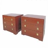 A pair of 3 drawer commodes