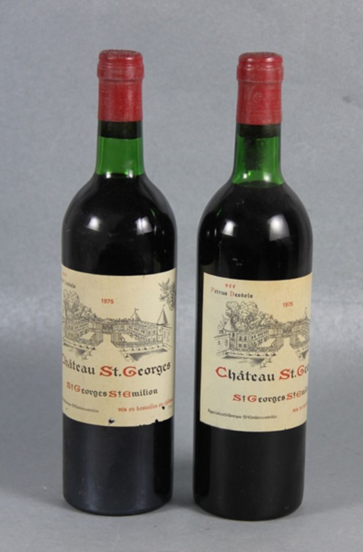 Konvolut Rotwein Chateau St. Georges1975, 2 Flaschen Rotwein, Chateau St. Georges, sce. Petrus