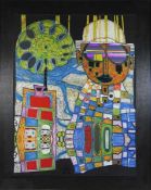 Hundertwasser, Friedensreich1928-2000, Farbgraphik, Reproduktion nach Hundertwassers