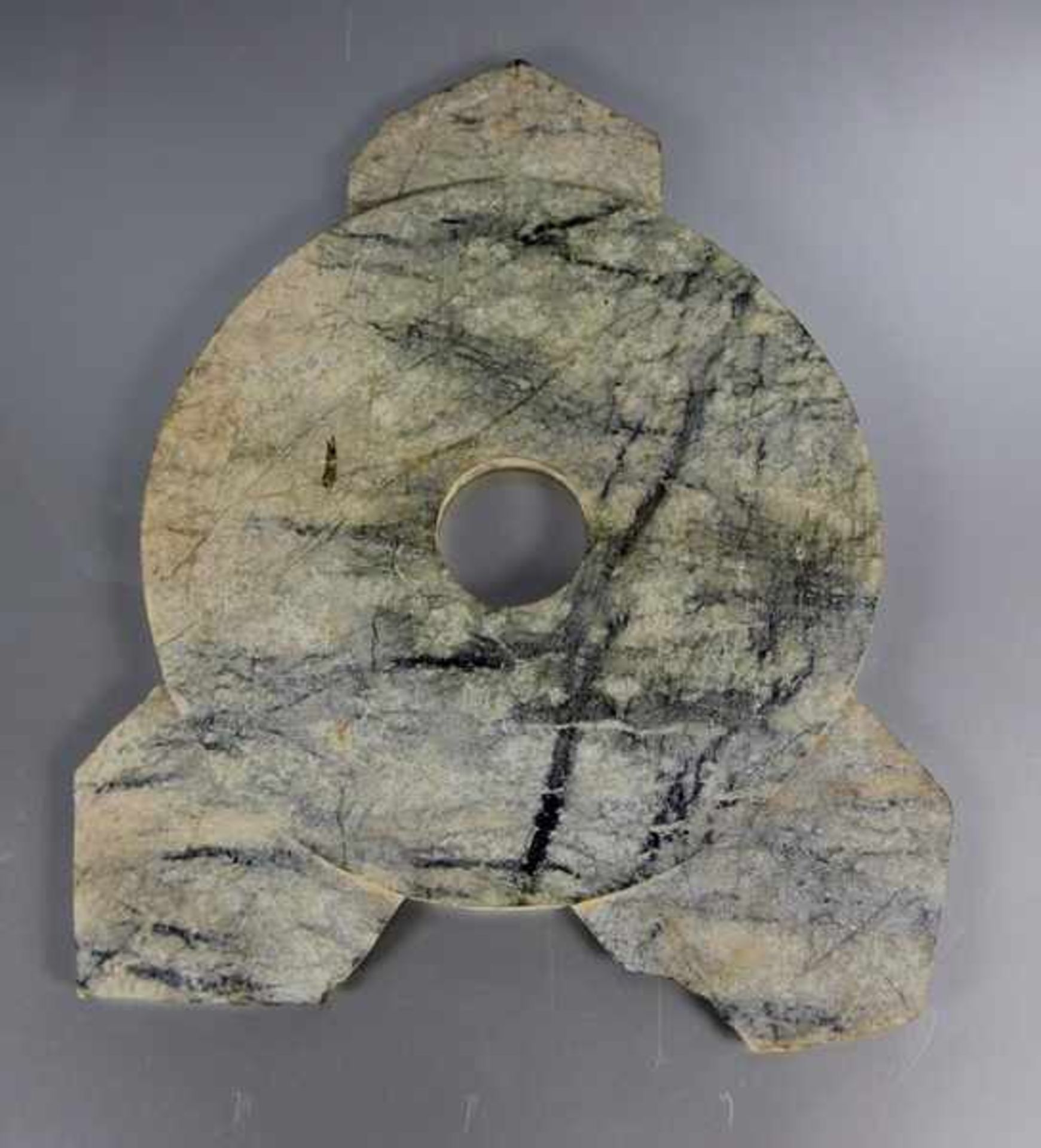 chinesische Jade-Xuanji-Scheibewohl Longshang-Periode, China, runde Jade-Xuanji-Scheibe, mittig