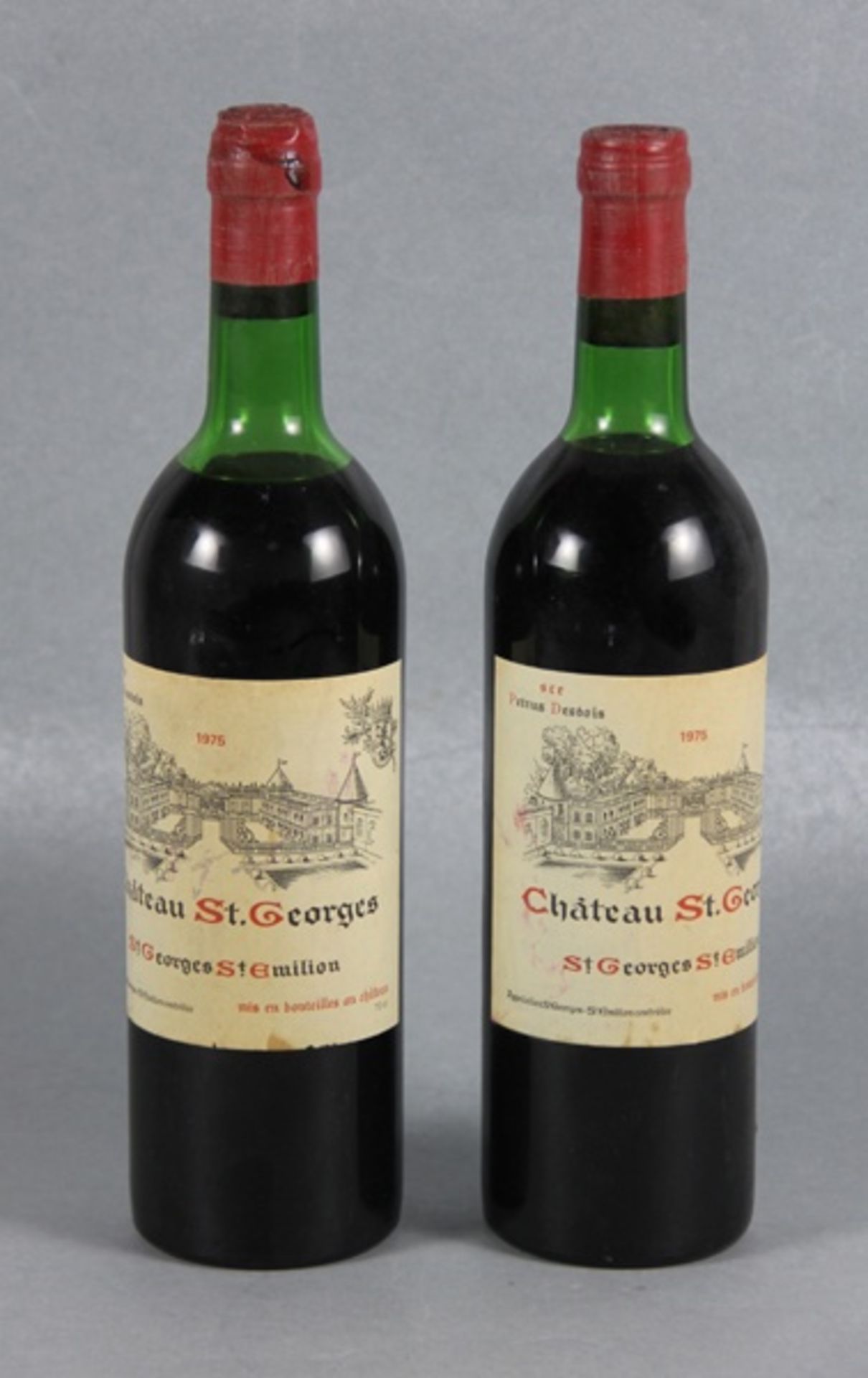 Konvolut Rotwein Chateau St. Georges1975, 2 Flaschen Rotwein, Chateau St. Georges, sce. Petrus