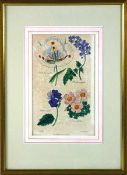 botanische Graphik19. Jhd., kolorierte Graphik mit Blumen aus Floricultural Cabinet, unten dat 1836,