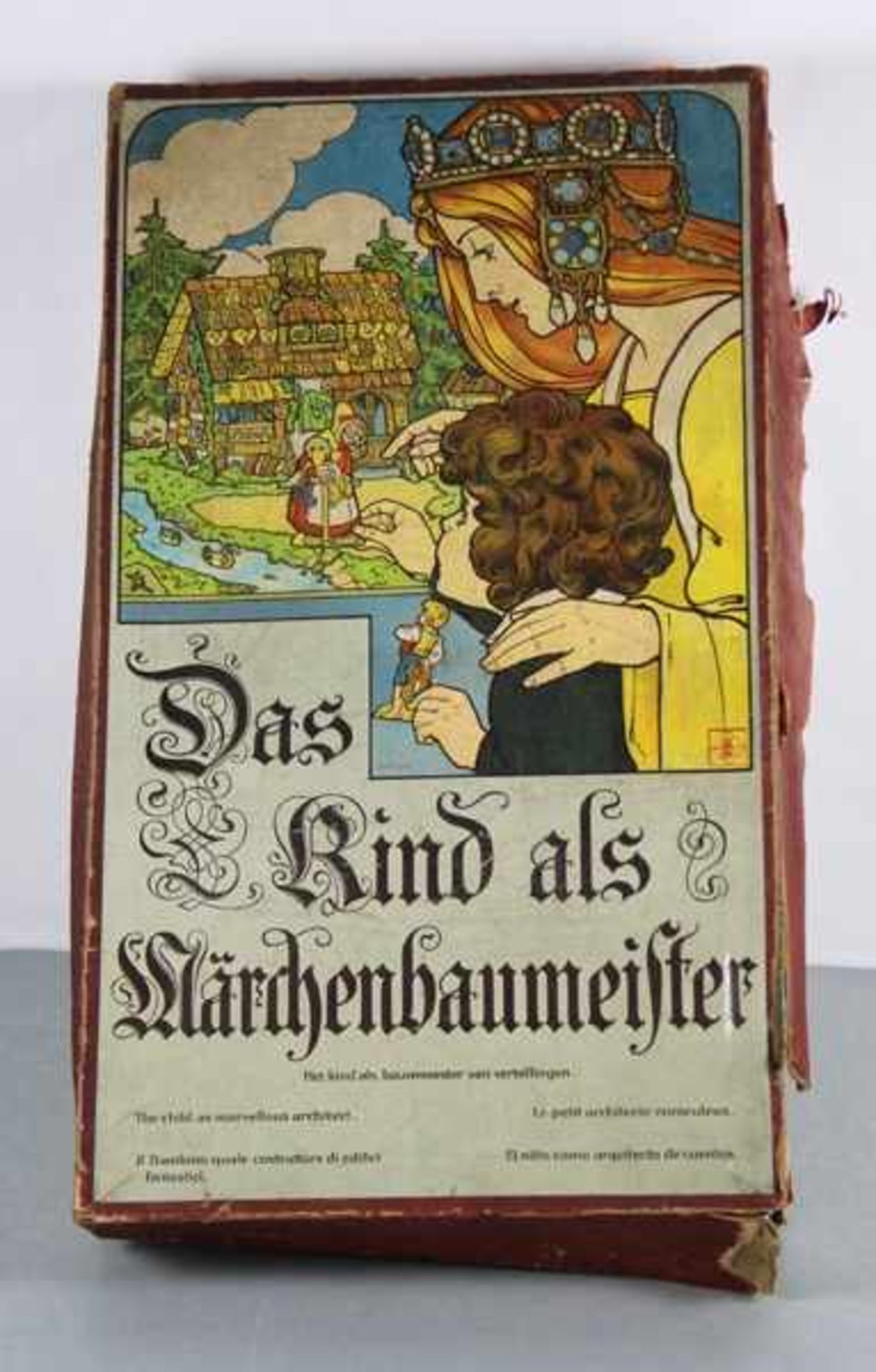 Märchen-Baukastenum 1900, Müller & Freyer, Das Kind als Märchenbaumeister, Würfel-Steckspiel mit