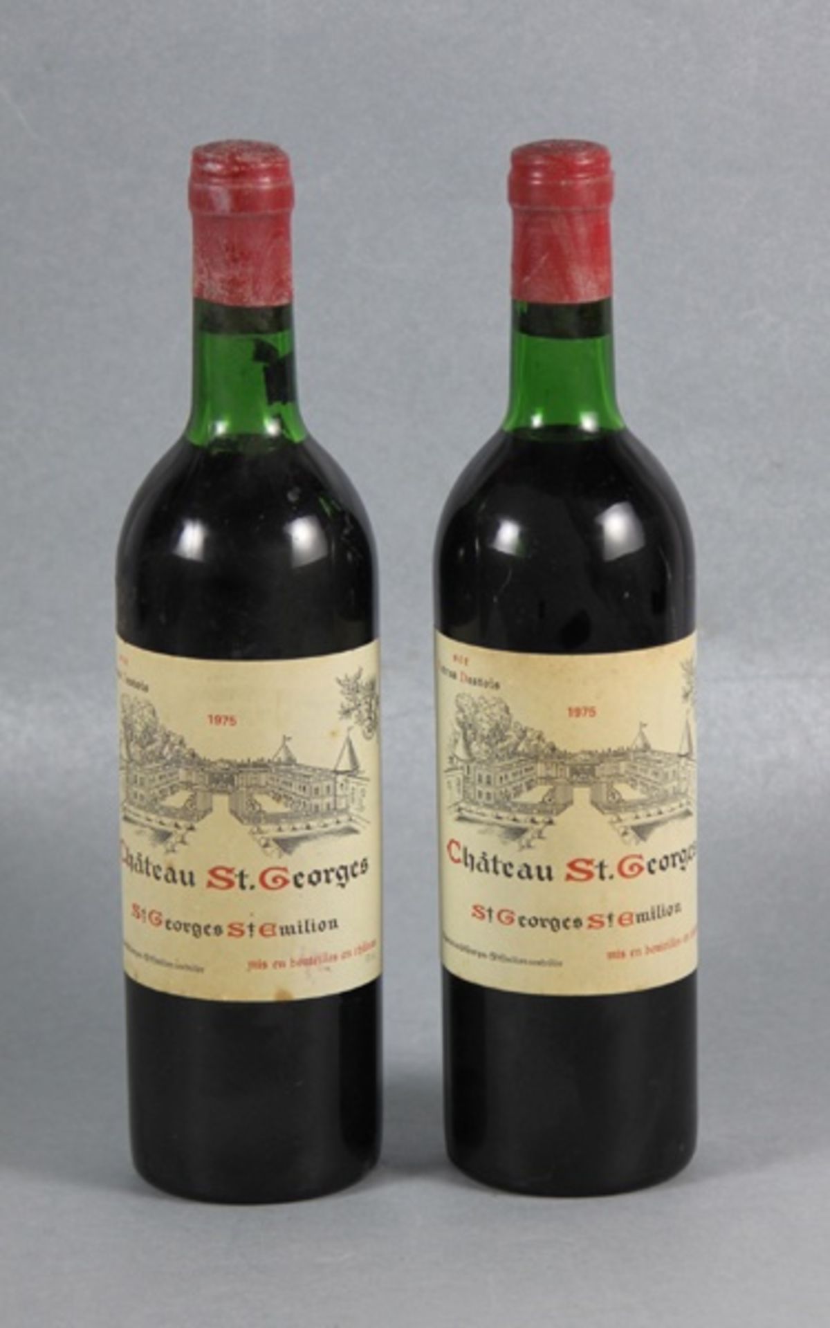 Konvolut Rotwein Chateau St. Georges1975, 2 Flaschen Rotwein, Chateau St. Georges, sce. Petrus