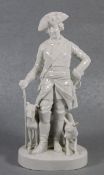 Figur Friedrich der Große20. Jhd., Rudolstadt-Volkstedt, weiße Porzellanfigur Friedrich des Großen