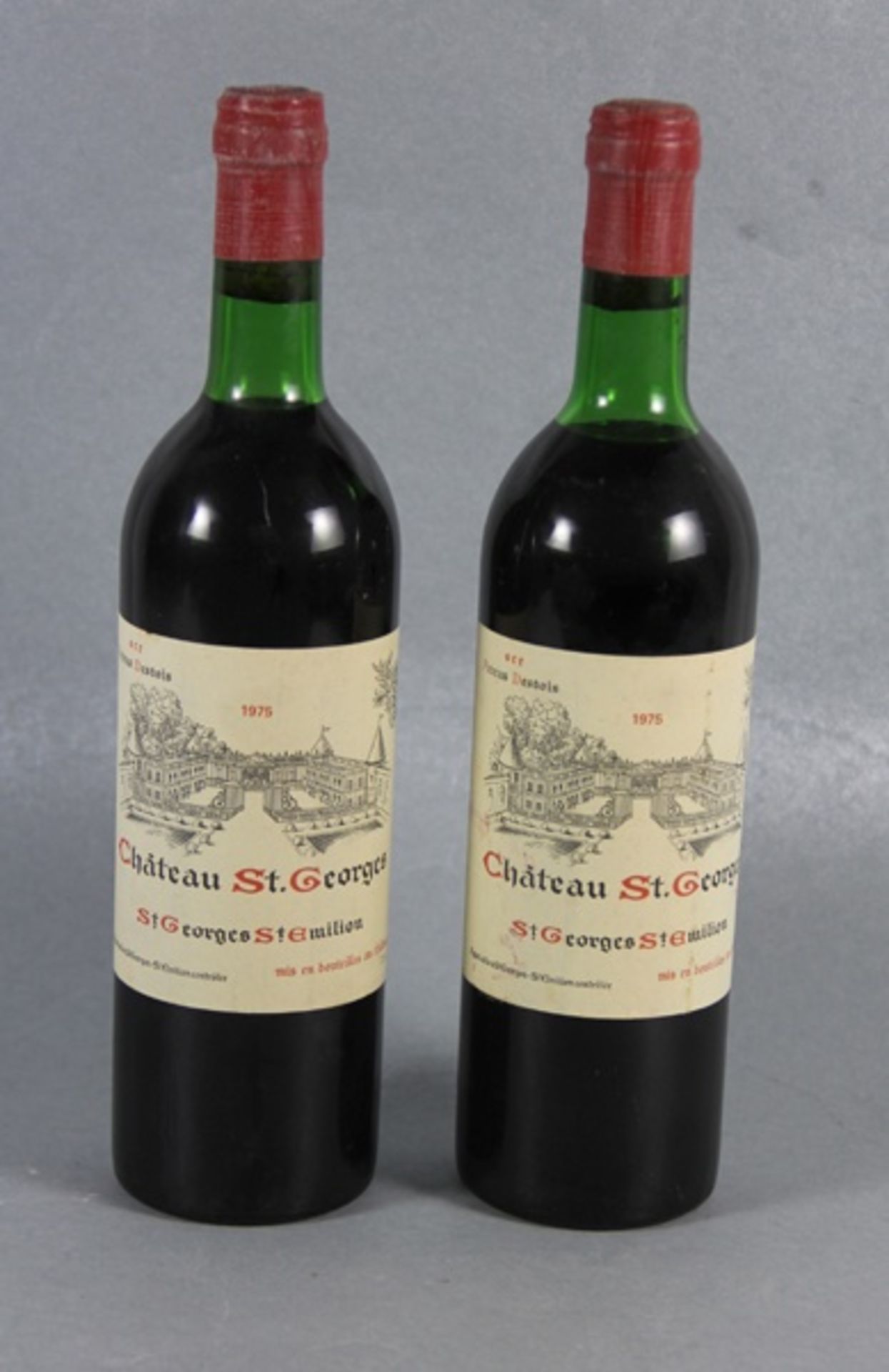 Konvolut Rotwein Chateau St. Georges1975, 2 Flaschen Rotwein, Chateau St. Georges, sce. Petrus