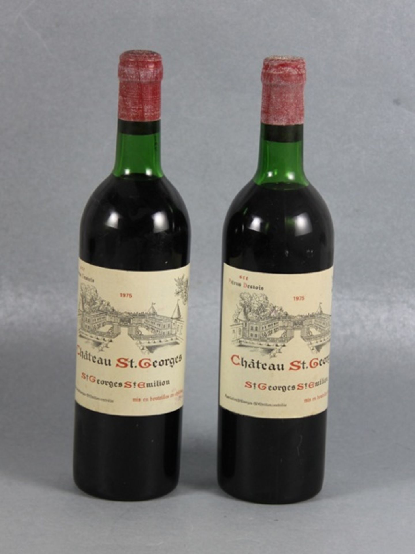 Konvolut Rotwein Chateau St. Georges1975, 2 Flaschen Rotwein, Chateau St. Georges, sce. Petrus