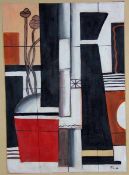 Leger, Fernand, zugeschr.1881-1955, kubistische Komposition mit architektonischen u. vegetabilen