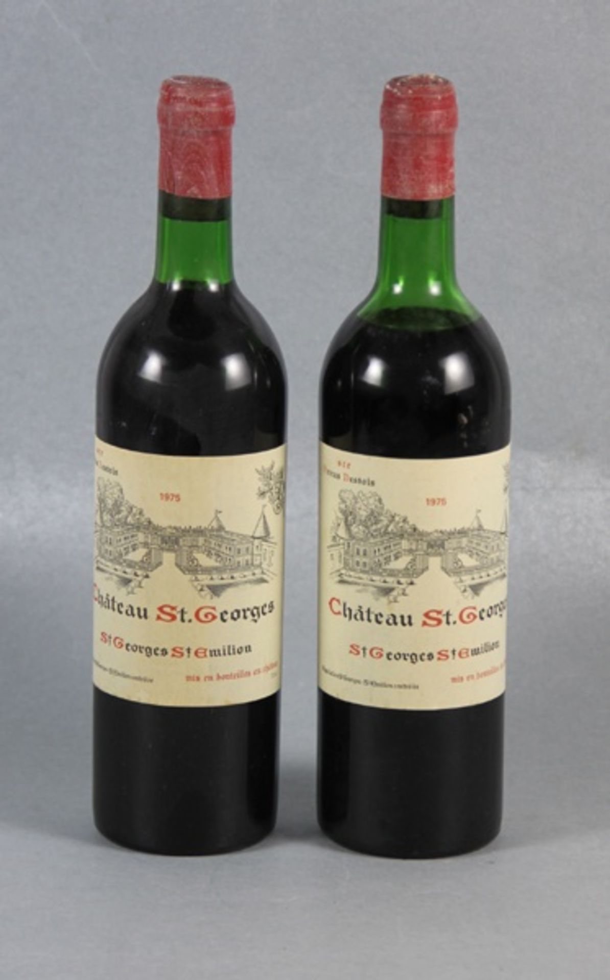 Konvolut Rotwein Chateau St. Georges1975, 2 Flaschen Rotwein, Chateau St. Georges, sce. Petrus