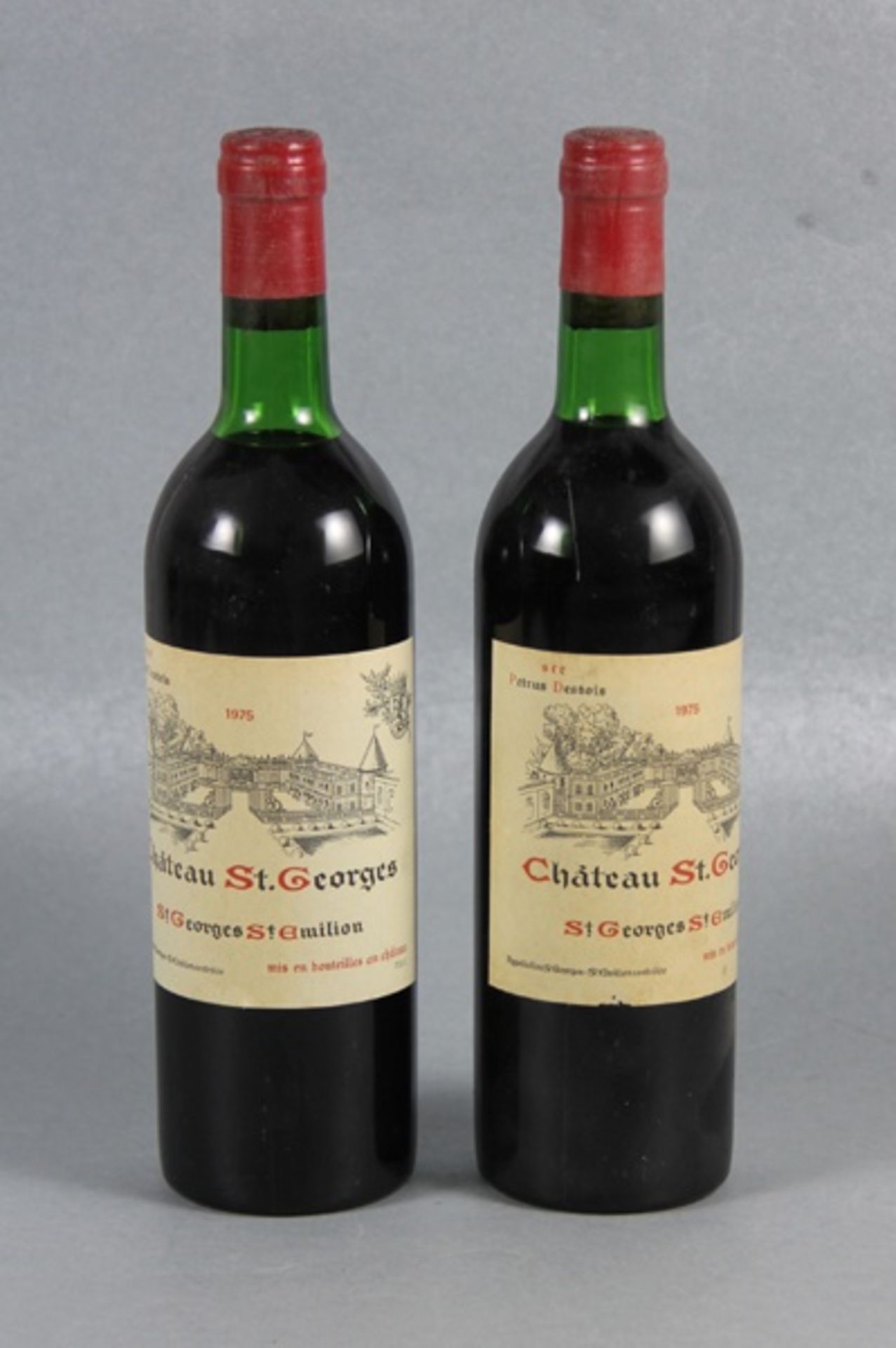 Konvolut Rotwein Chateau St. Georges1975, 2 Flaschen Rotwein, Chateau St. Georges, sce. Petrus