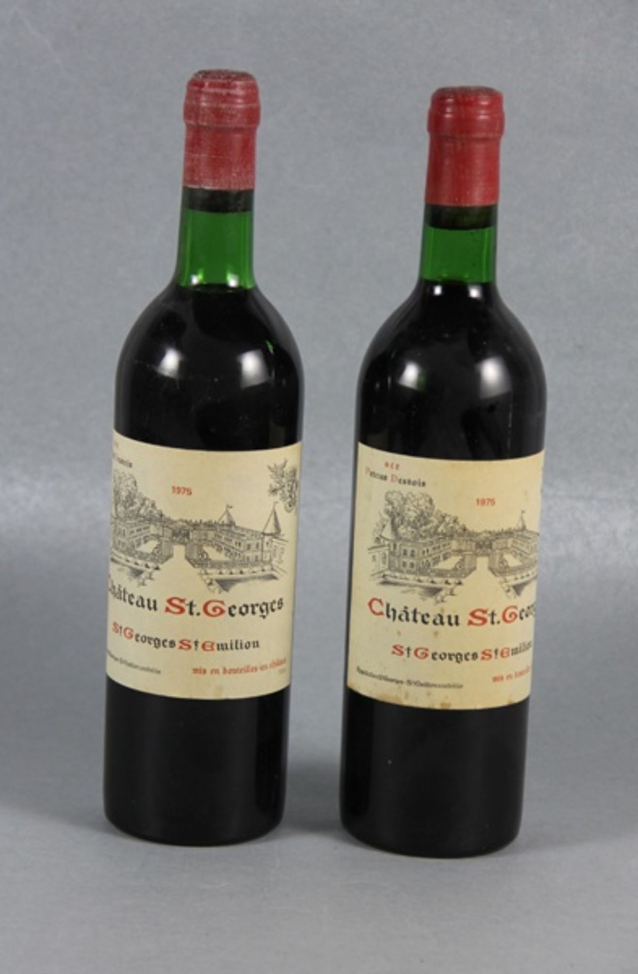 Konvolut Rotwein Chateau St. Georges1975, 2 Flaschen Rotwein, Chateau St. Georges, sce. Petrus