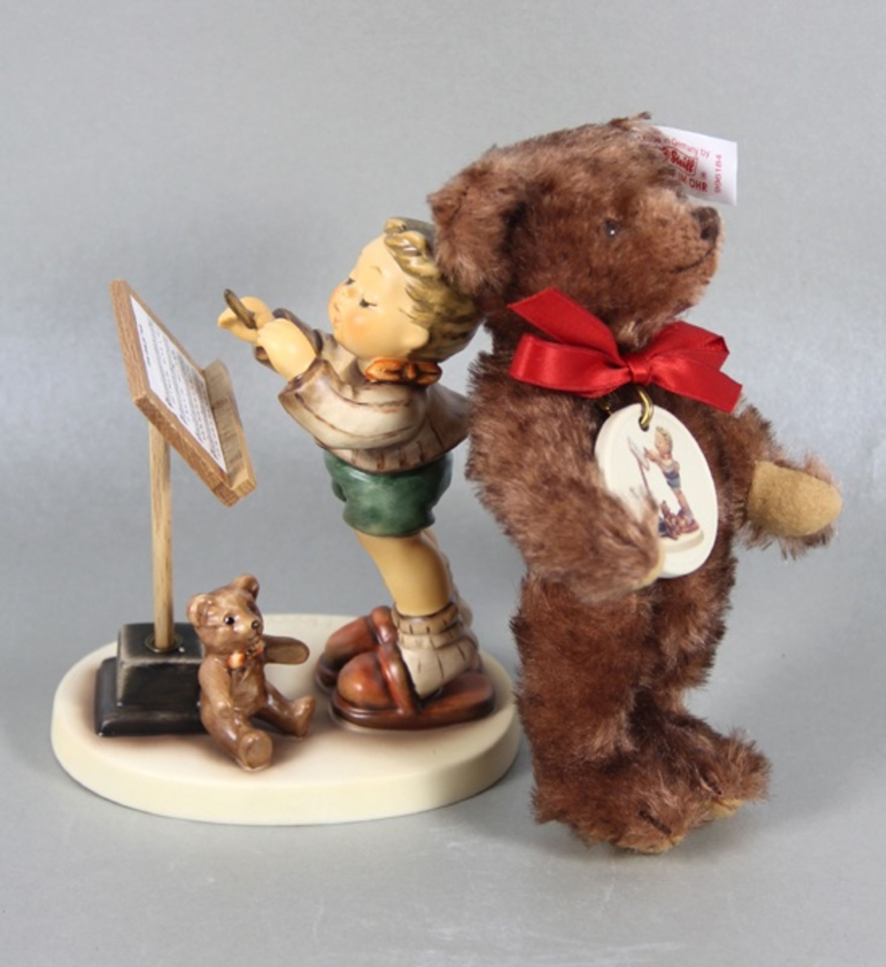 Hummel Bubenfigur mit SteiffbärGoebel, Hummel und Steiff, limitierte Edition, Sammler Set,