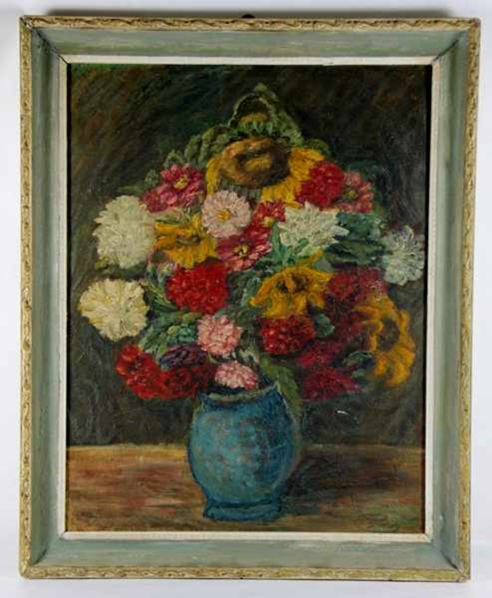 Langenstein, Karl1926-2008, Sommerblumen, Blumen in einer Vase, gestischer Duktus mit pastosem