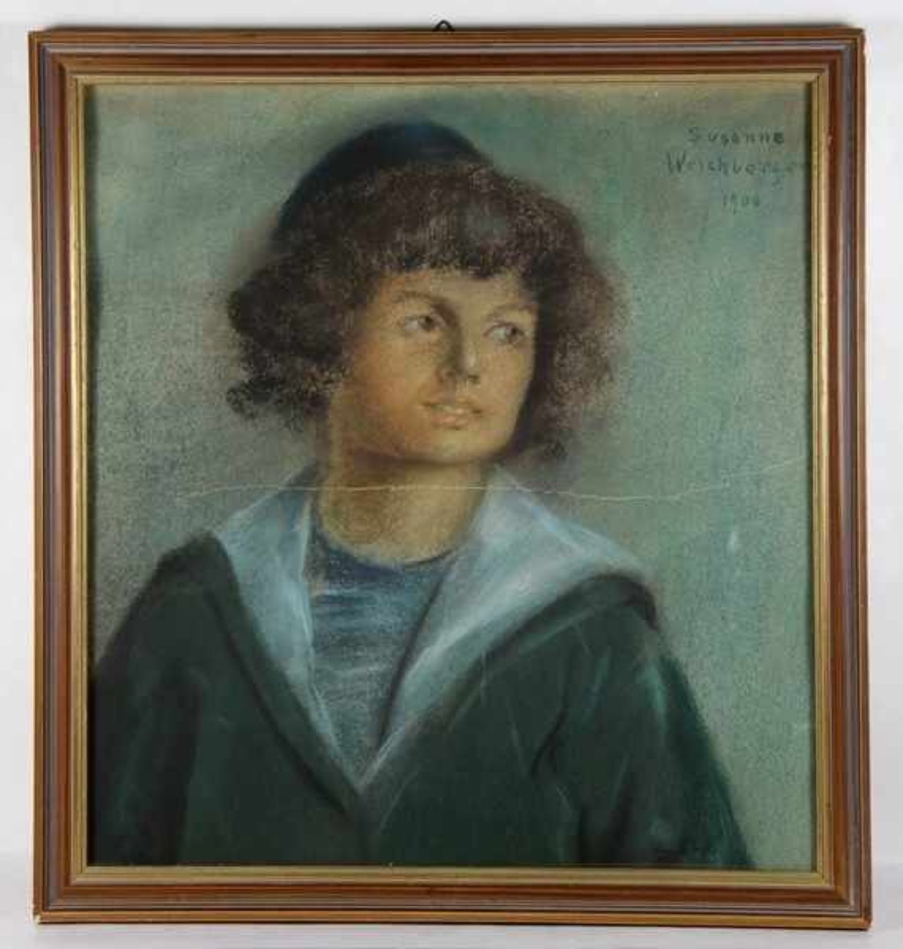 von Szpinger, Alexander1889-1969, Pastell, Bildnis eines Mädchens mit braunen Locken u. in