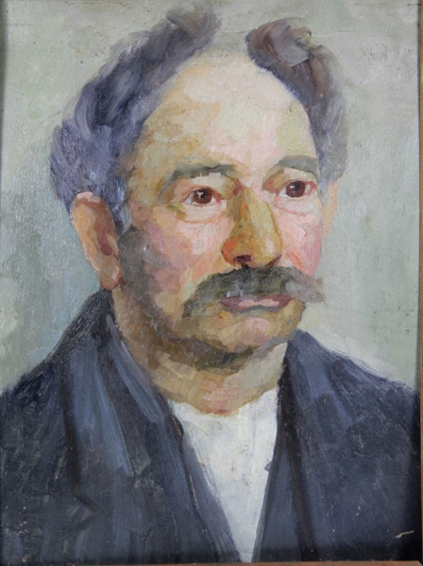 Plock, Ludwig Wilhelm1871-1940, Dreiviertel-Portait eines Mannes mit Schnauzbart, sichtbarer