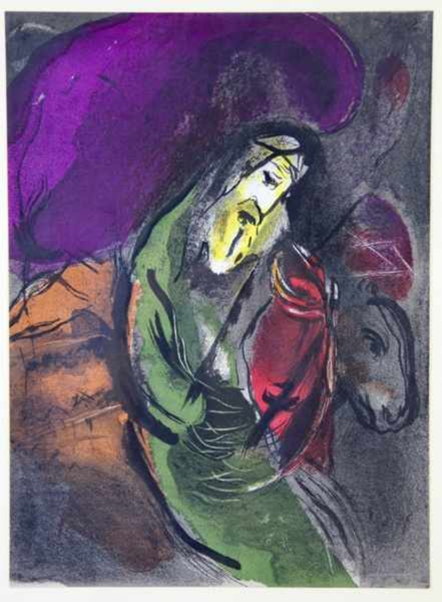 Chagall, Marc1887-1985, Farbgraphik, Jeremia, Motiv aus Dessins pour La Bible, Les Prophètes,