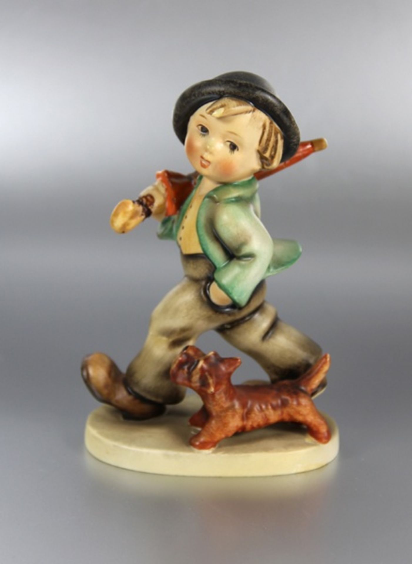 Hummel-Figur Junge1940er/60er Jahre, Hummel Goebel, Wanderbub mit Hund, gemarkt, Nummer5, Gebr.