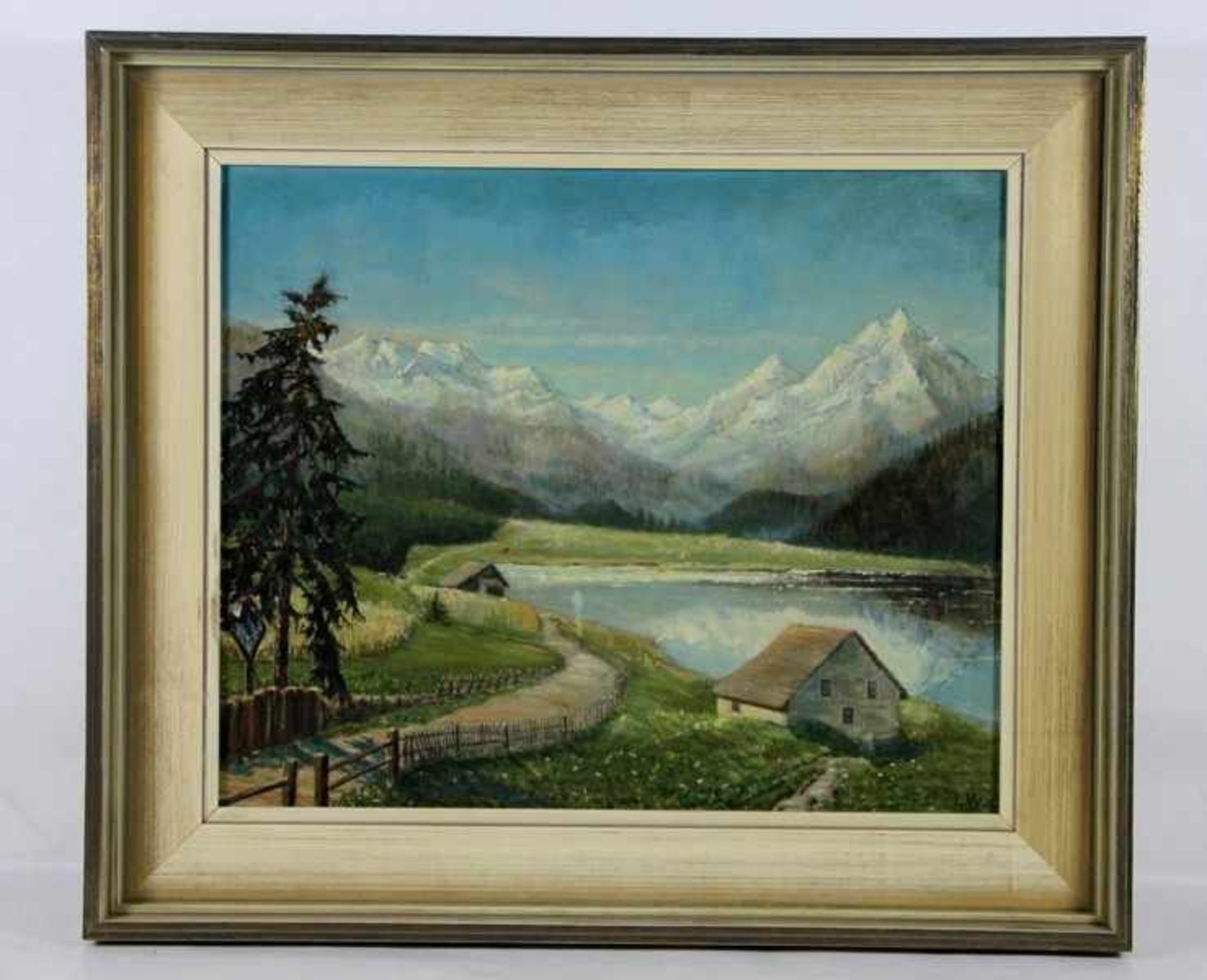 Unbekannter Künstler1920er Jahre, idyllischer Bergsee in den Alpen, unten rechts sign. L. W. 27,