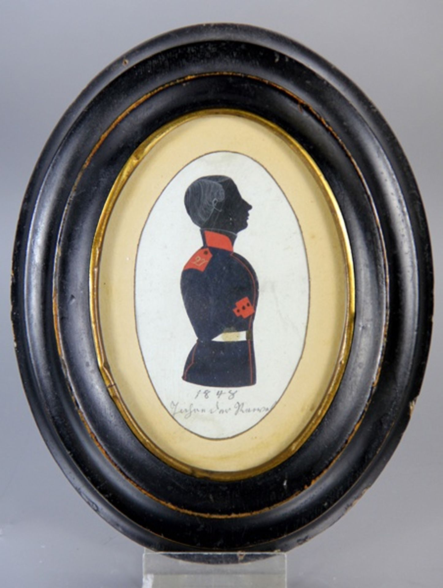 Schattenbild Ofizier19. Jhd., Schattenbild eines Soldaten oder Offiziers im Profil, wohl währen