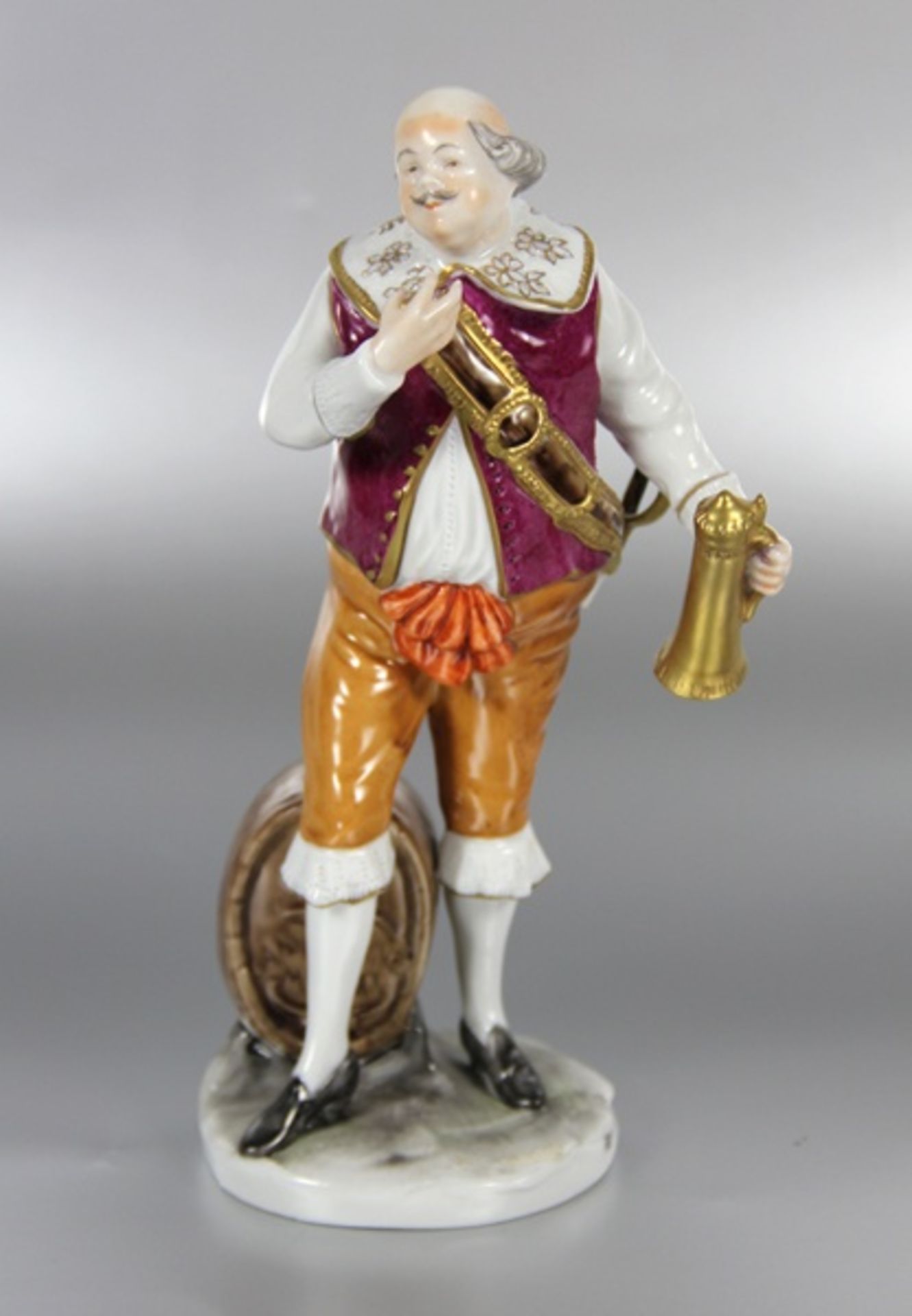 Porzellanfigur Falstaff20. Jhd., Unterweißbach, Entwurf wohl Heinz Schober, farbig stafferte Figur