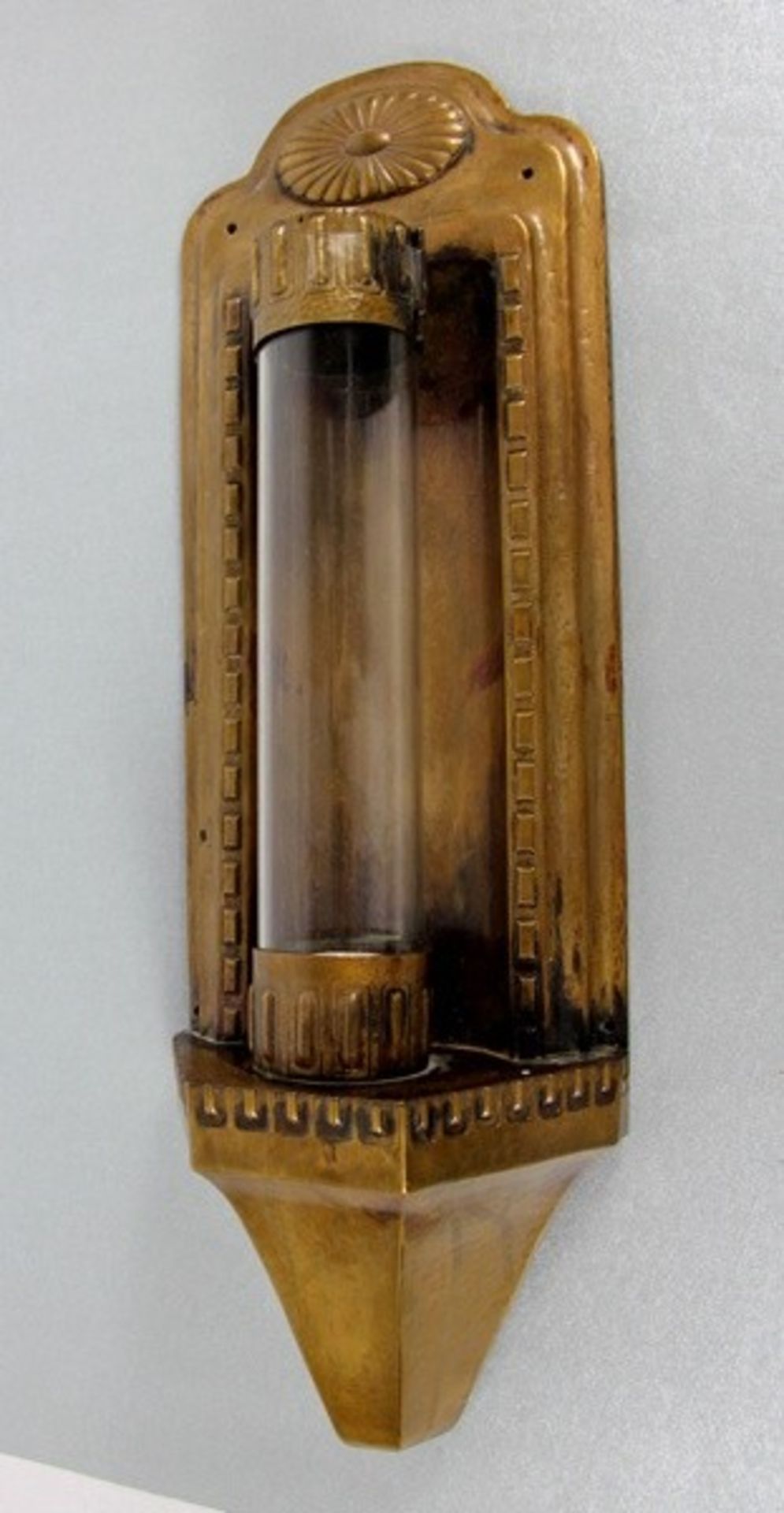 Art Deco-WandlampeWandlampe Metall, Glaszylinder, elektrifiziert, H. 57