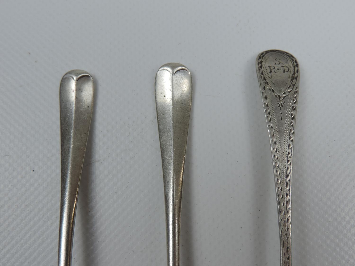 Pair of Sheffield Silver Spoons and Georgian Silver Spoon With Engraved Decoration - 45 grams - Image 2 of 8