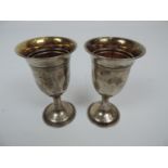 Pair of Birmingham Silver Goblets with Gilded Bowls - 170 grams