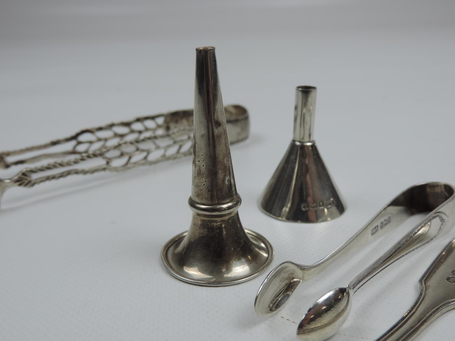 Various Silver Flatware - Perfume Funnels, Spoons and Sugar Nips - Image 5 of 5