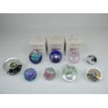 3x Boxed Caithness Glass Paperweights and Various Un-Boxed Caithness and Selkirk Glass Paperweights.