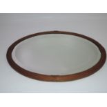 Oval Bevel Edged Metal Framed Mirror