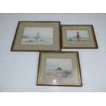 3x Signed Framed Watercolour Paintings - Nautical Scenes