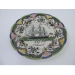 Rare Sunderland Ware Plate The back with an anchor mark and LONDON. Possibly made at John Carr’s Low