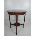 Mahogany Circular Occasional Table with Shelf Under