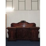 Victorian Mahogany Inverted Breakfront Sideboard with Carved Detail. 96" L x 64" H x 27" D