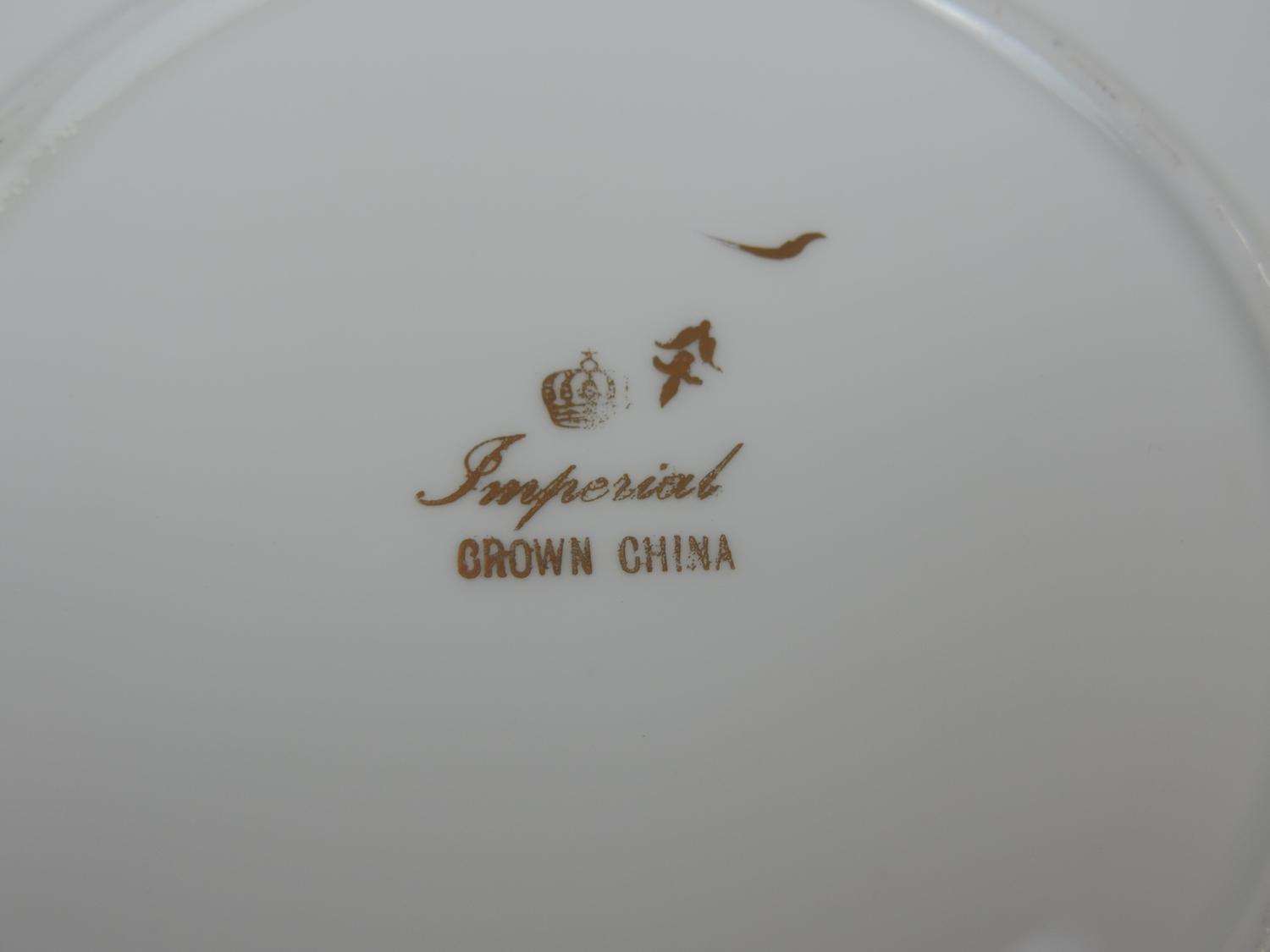 Vintage Imperial Bone China Part Tea Set - 4x Teacups, 4x Saucers, 6x Tea Plates, 1x Cake Plate, - Image 6 of 6