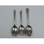 Pair of Sheffield Silver Spoons and Georgian Silver Spoon With Engraved Decoration - 45 grams