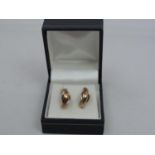 Pair of 9ct Two Tone Gold Earrings - 1.5 grams