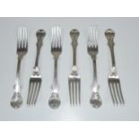 Set of 6x Early Victorian Hallmarked Silver Forks