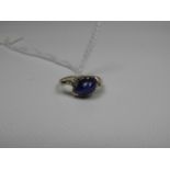 14ct White Gold Sapphire and Diamond Ring - 3 grams