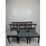 Set of 6x Victorian Mahogany Bar Back Dining Chairs