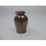 19th Century Salt Glaze Stoneware Mercury Pot with Full Contents