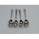 4x Georgian Silver Spoons - 2 with 'Rat Tail' Bowls - 56 grams