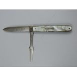 Georgian Silver Bladed Mother of Pearl Fruit Knife