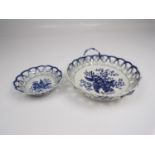 2x First Period Worcester Basket Dishes - One Handle Missing