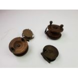 4x Antique Fishing Reels