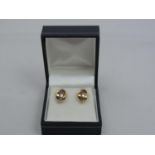 Pair of 18ct Tri Colour Gold Earrings - 2 grams