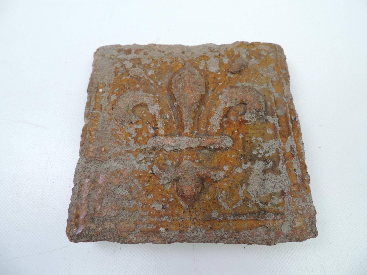 North Devon (Barnstaple) 17th Century Slipware Tile Dated 1708 with the Initials of the Maker NL