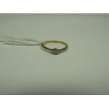 Unmarked Gold Diamond Solitaire Ring - 1 grams